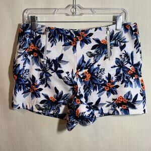 Sophie Rue Tropical Floral Exposed Zipper Shorts  Mid Rise Size Large